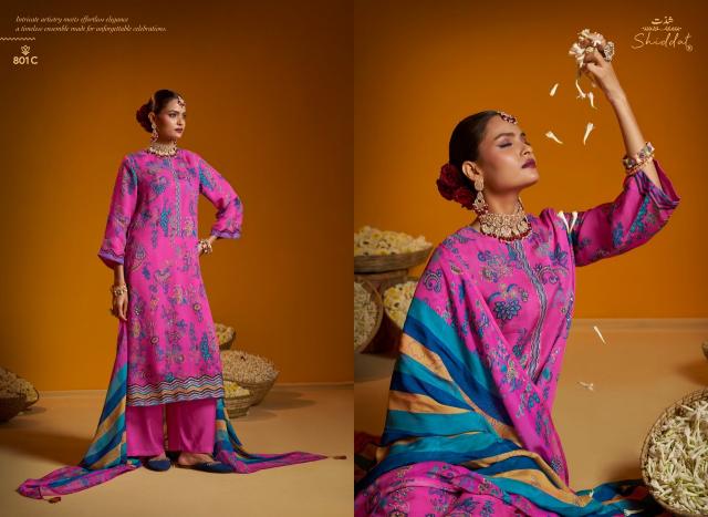 Shiddat bell rose 801 crepe dress material wholesale